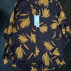 Chocolate Brown and “Gold” patterned Zara shirt